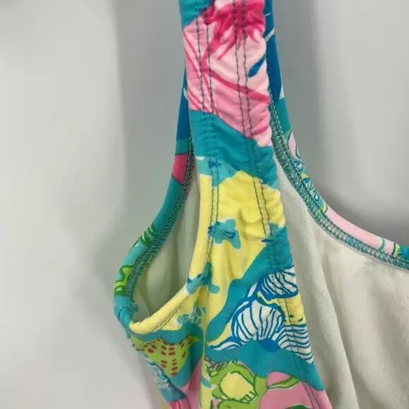 Lily Pulitzer Women's Blue & Pink Print 1 Piece Swimsuit Size Small - Picture 6 of 11